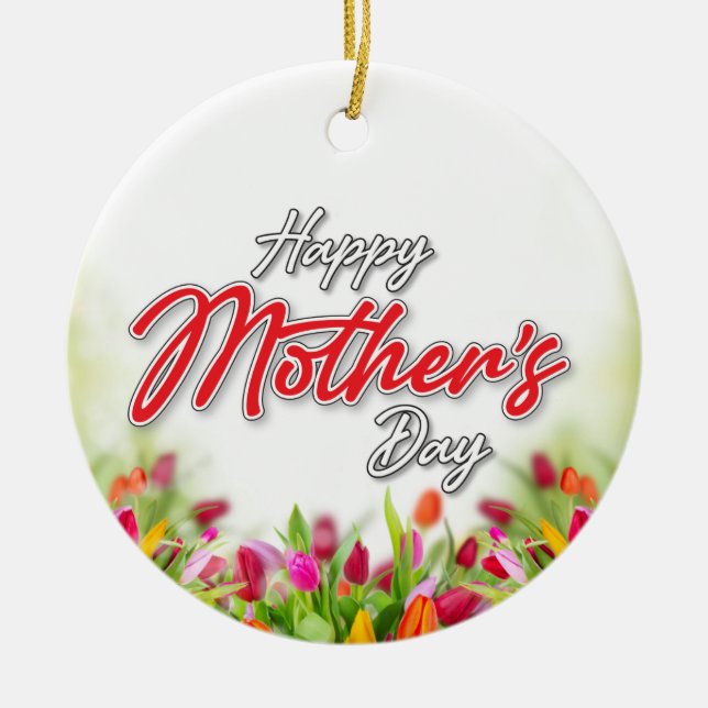 Elelgant Colorful Mother’s Day Design Ornament (Front)