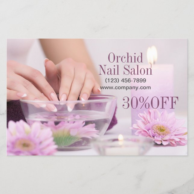 Elelgant Esthetician SPA Nail Salon Price Lists Flyer (Front)
