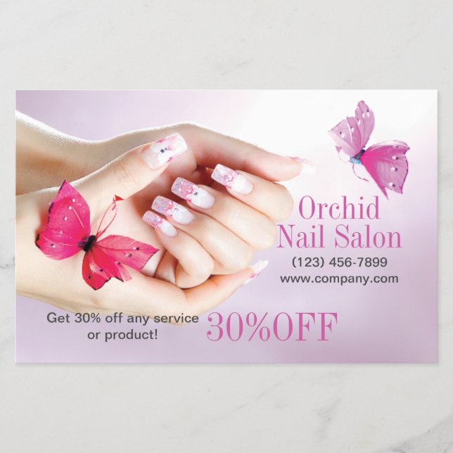 Elelgant Esthetician SPA Nail Salon Price Lists Flyer (Front)