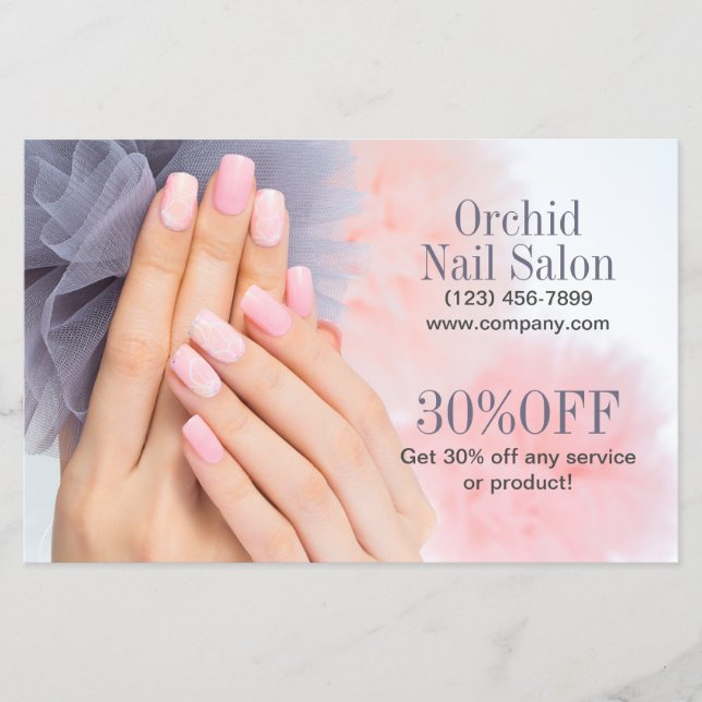 Elelgant Esthetician SPA Nail Salon Price Lists Flyer (Front)