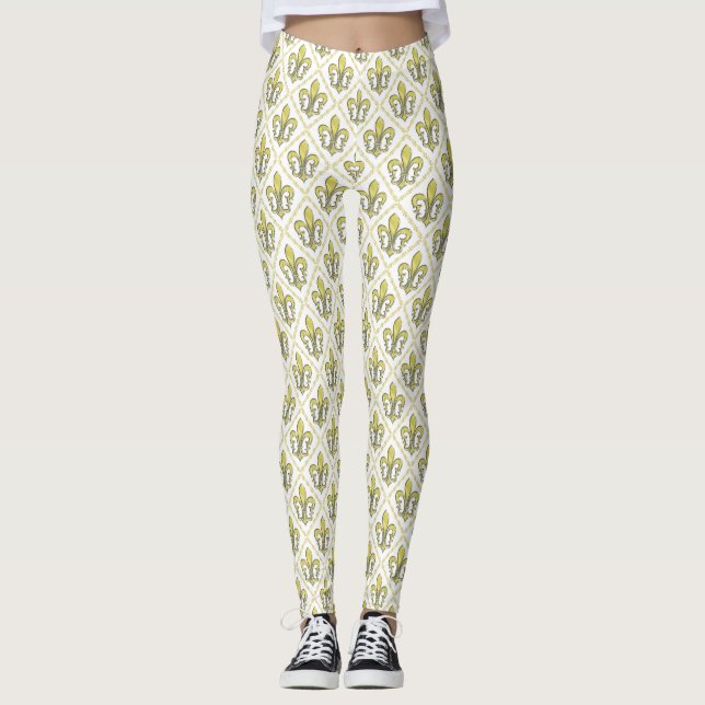 Elelgant Fleur de Lis Design Leggings (Front)