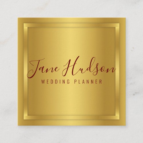 Elelgant Gold Minimalist Editable 35x25 Business Square Business Card