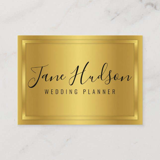 Elelgant Gold on Gold Minimalist Editable Business Card (Front)