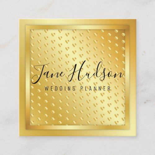 Elelgant Gold on Gold Speckles Minimalist Editable Square Business Card