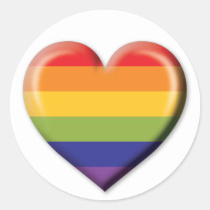 Elelgant Minimalist Rainbow Heart Design Classic Round Sticker