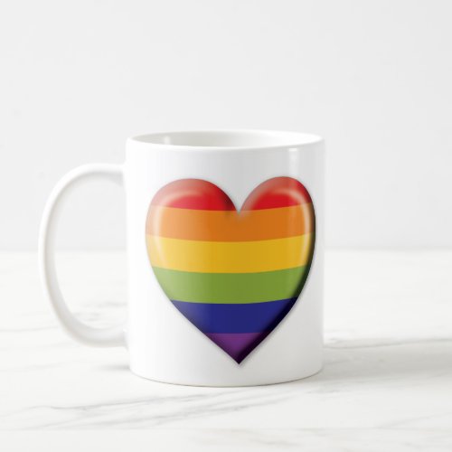 Elelgant Minimalist Rainbow Heart Design Coffee Mug