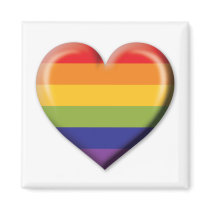 Elelgant Minimalist Rainbow Heart Design Magnet