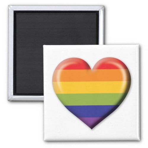 Elelgant Minimalist Rainbow Heart Design Magnet