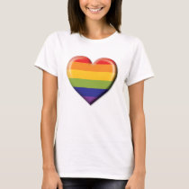 Elelgant Minimalist Rainbow Heart Design T-Shirt