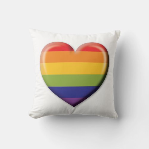 Elelgant Minimalist Rainbow Heart Design Throw Pillow