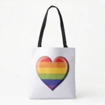 Elelgant Minimalist Rainbow Heart Design Tote Bag