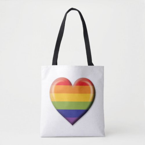 Elelgant Minimalist Rainbow Heart Design Tote Bag