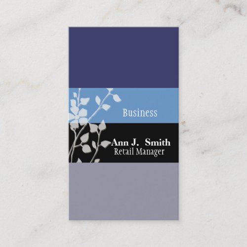 Nature Professional Businesses Two Blues Floral Business Card Template