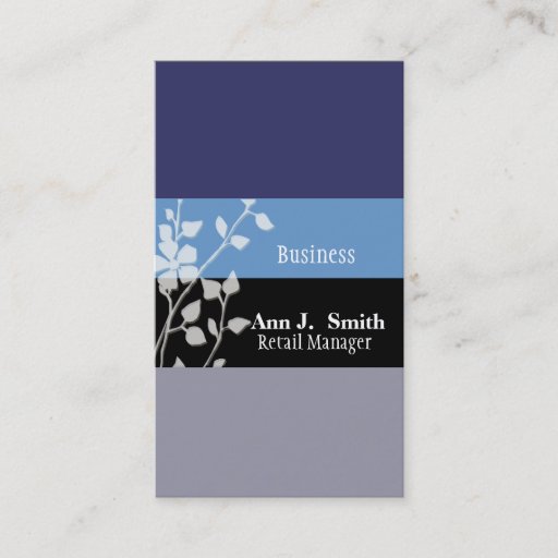 Customizable Nature Professional Businesses Two Blues Floral Business Card Template