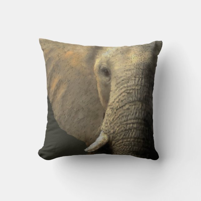 Elelphant portrait throw pillow (Front)