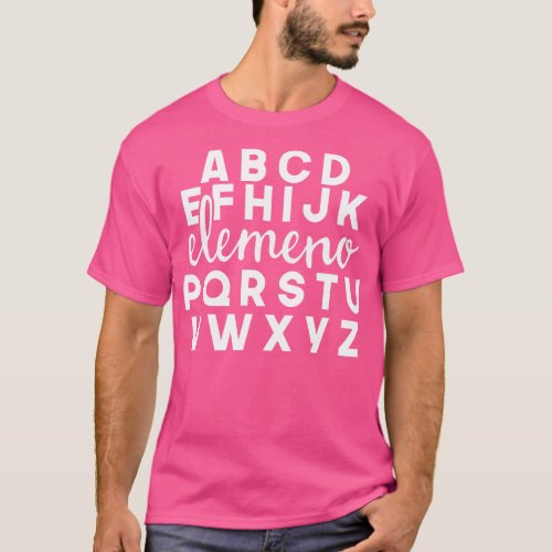 Elemeno Teacher Alphabet T_Shirt