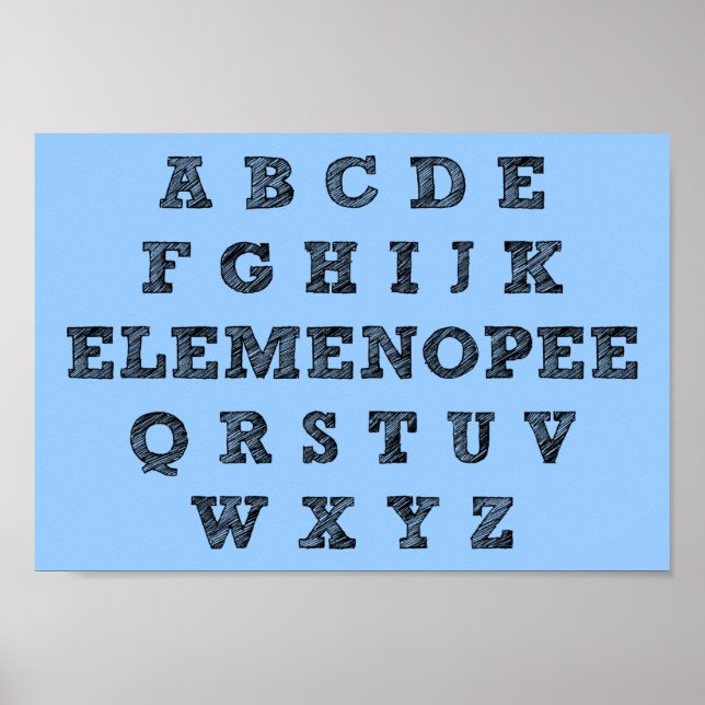 Elemenopee Alphabet Funny Poster Sign (Front)