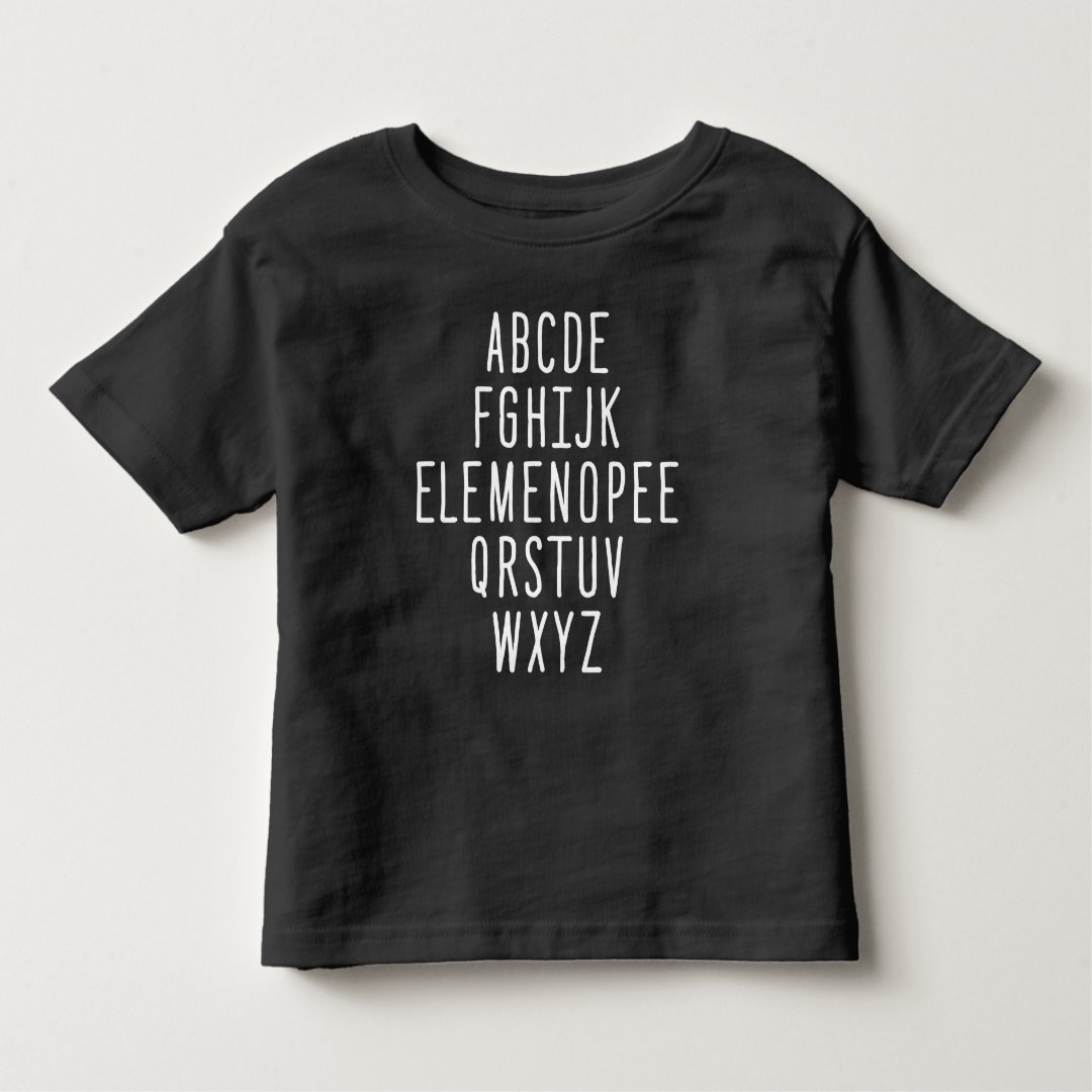 ELEMENOPEE Alphabet Toddler T-shirt | Zazzle