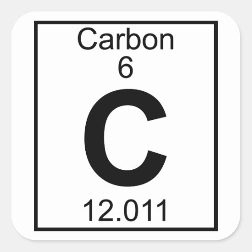 Element 006 _ C _ Carbon Full Square Sticker