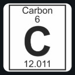 Element 006 - C - Carbon (Full) Square Sticker<br><div class="desc">The sixth element (Hydrogen) from the Preriodic table. Full version. Great gift for e.g. a sixth birthday.</div>