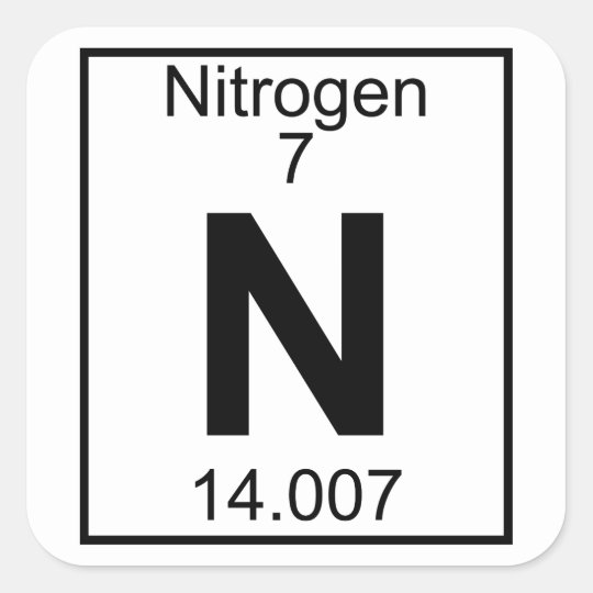 Element 007 - N - Nitrogen (Full) Square Sticker | Zazzle.com