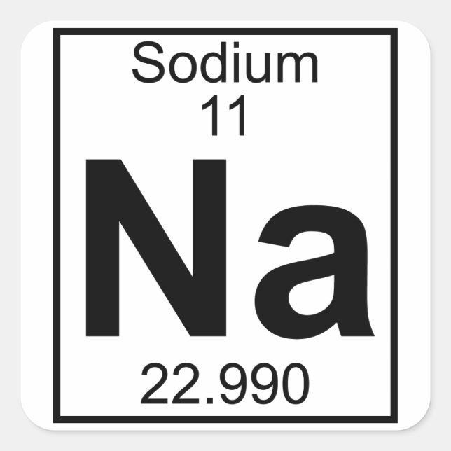 Element 011 - Na - Sodium (Full) Square Sticker (Front)