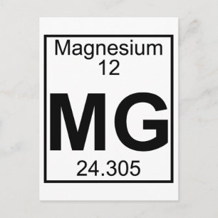 Element 012 - Mg - Magnesium (Full) Postcard