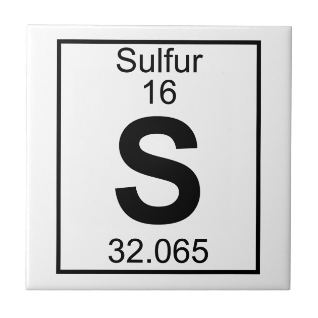Element 016 - S - Sulfur (Full) Tile | Zazzle