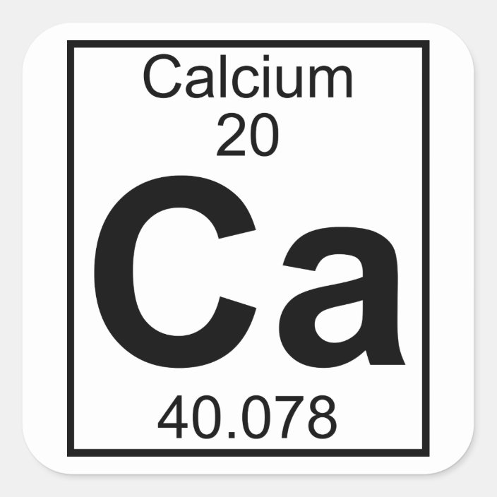 Element 020 - Ca - Calcium (Full) Square Sticker | Zazzle.com