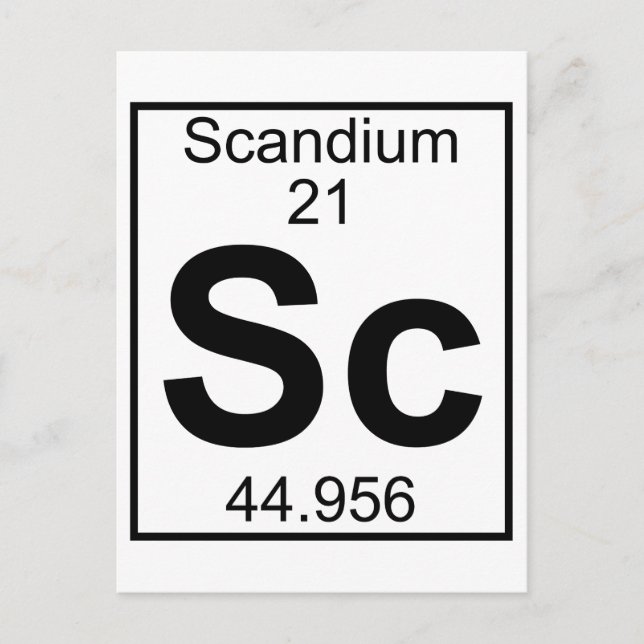 Element 021 - Sc - Scandium (Full) Postcard (Front)
