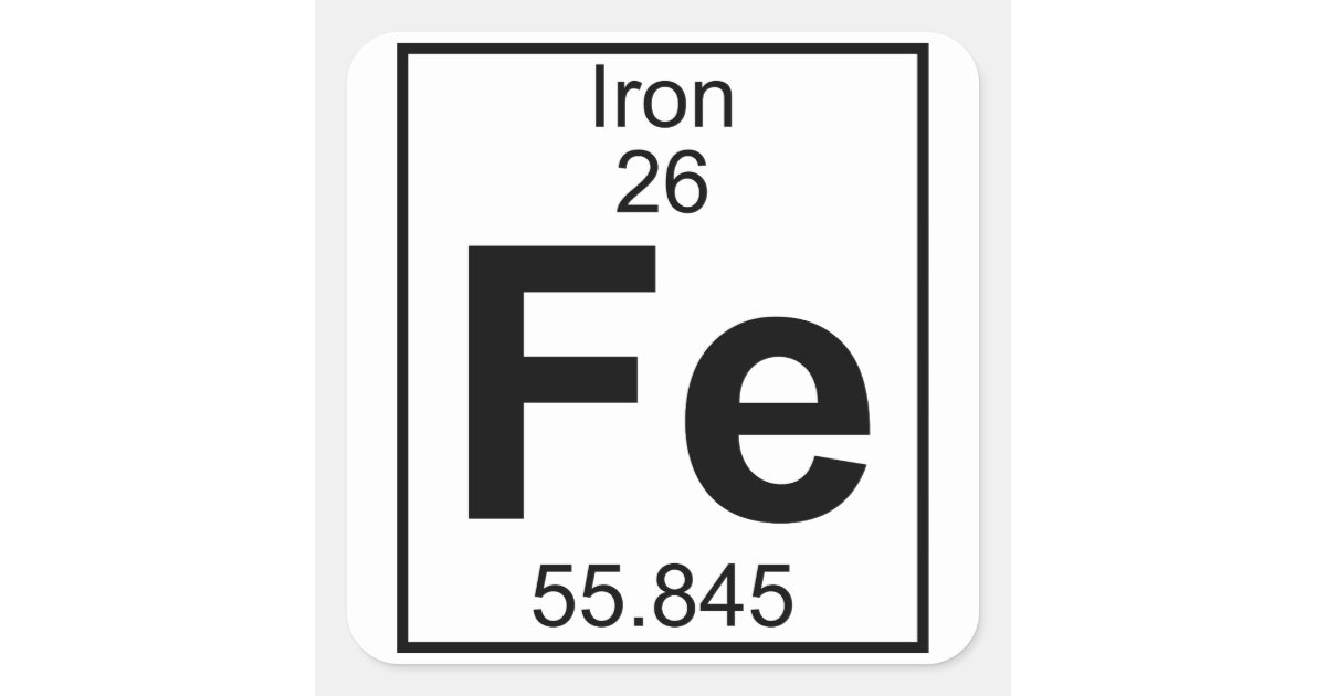 Element 026 Fe Iron Full Square Sticker Zazzle Com