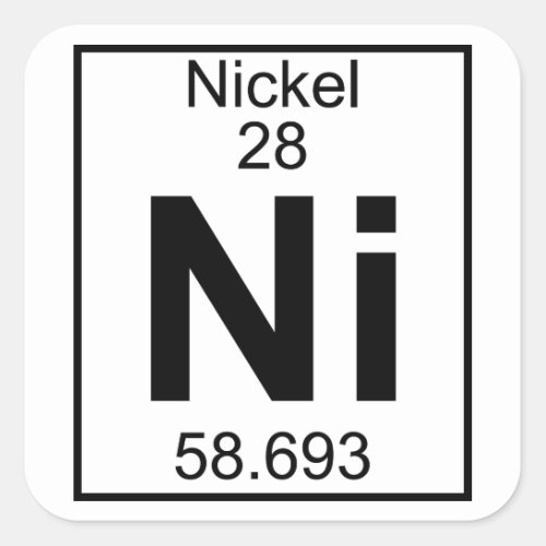 Element 028 _ Ni _ Nickel Full Square Sticker