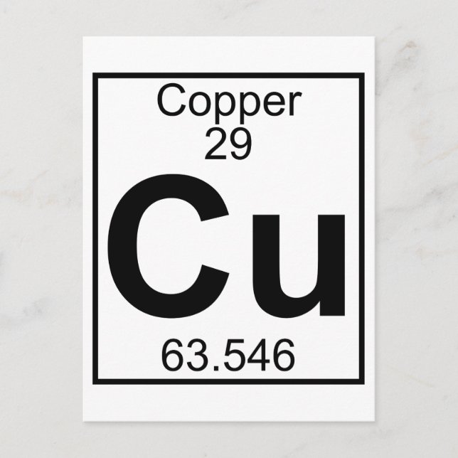 Element 029 - Cu - Copper (Full) Postcard (Front)