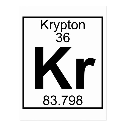 Element 036 - Kr - Krypton (Full) Postcard | Zazzle.com