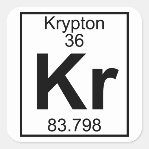 Element 036 _ Kr _ Krypton Full Square Sticker