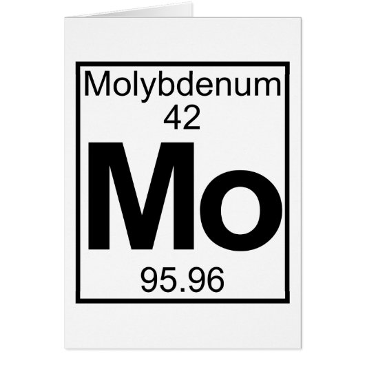 Element 042 - Mo - Molybdenum (Full) Cards (Front)