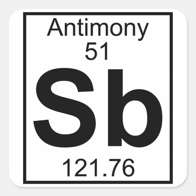Element 051 - Sb - Antimony (Full) Square Sticker (Front)