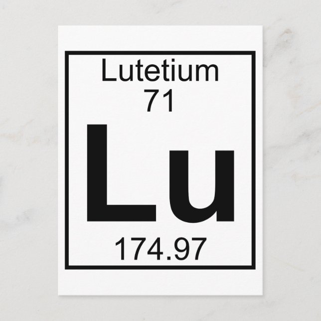 Element 071 - Lu - Lutetium (Full) Postcard (Front)