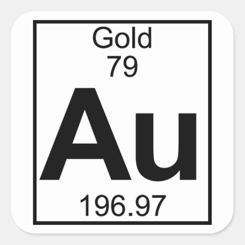 Element 079 _ Au _ Gold Full Square Sticker