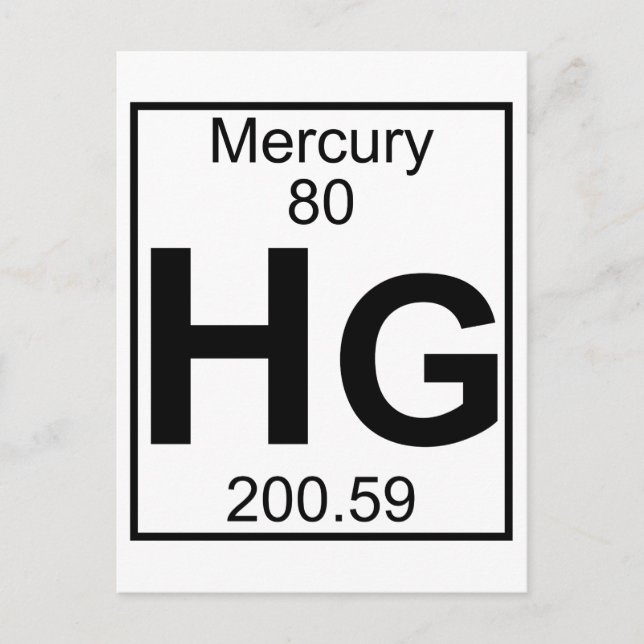Element 080 - Hg - Mercury (Full) Postcard (Front)