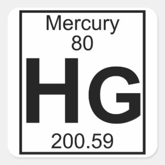 Element 080 - Hg - Mercury (Full) Square Sticker