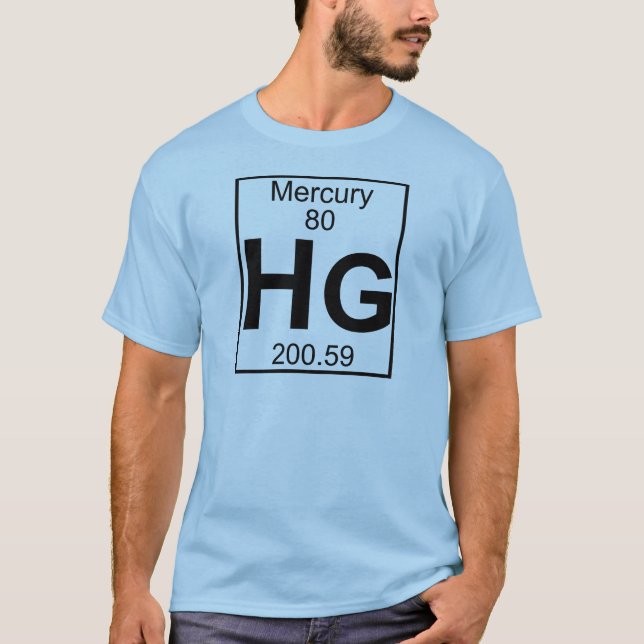 Element 080 - Hg - Mercury (Full) T-Shirt (Front)