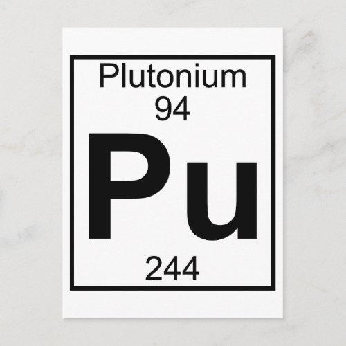 Element 094 _ Pu _ Plutonium Full Postcard