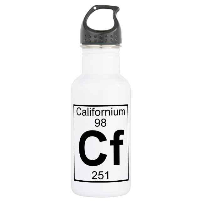 Element 098 - Cf - Californium (Full) Stainless Steel Water Bottle (Front)