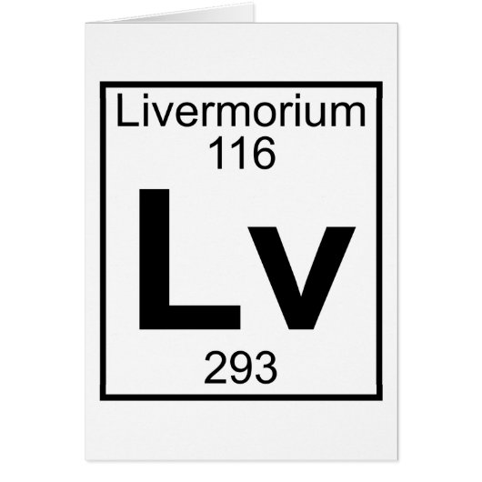 Element 116 - Lv - Livermorium (Full) Cards (Front)