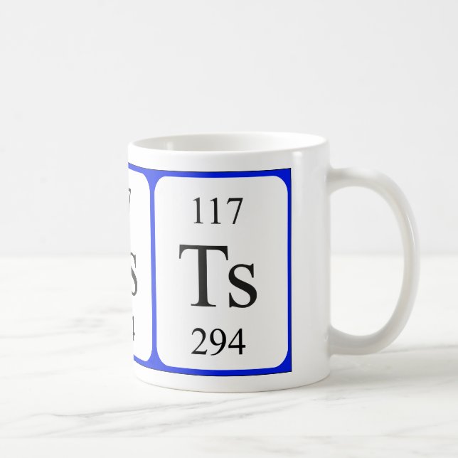 Element 117 white mug - Tennessine (Right)