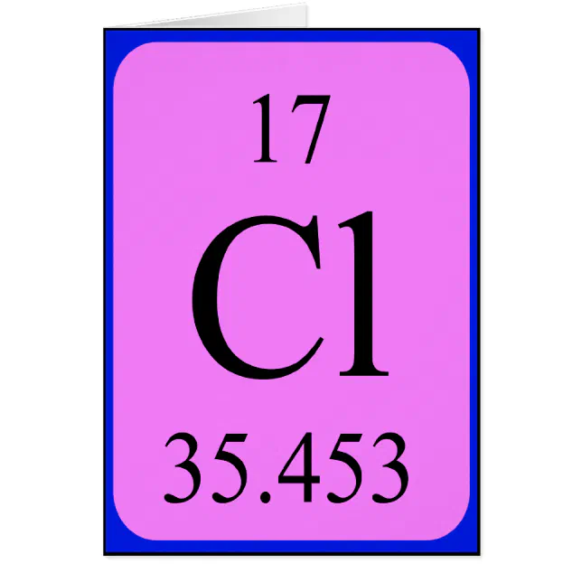 Element 17 card - Chlorine | Zazzle