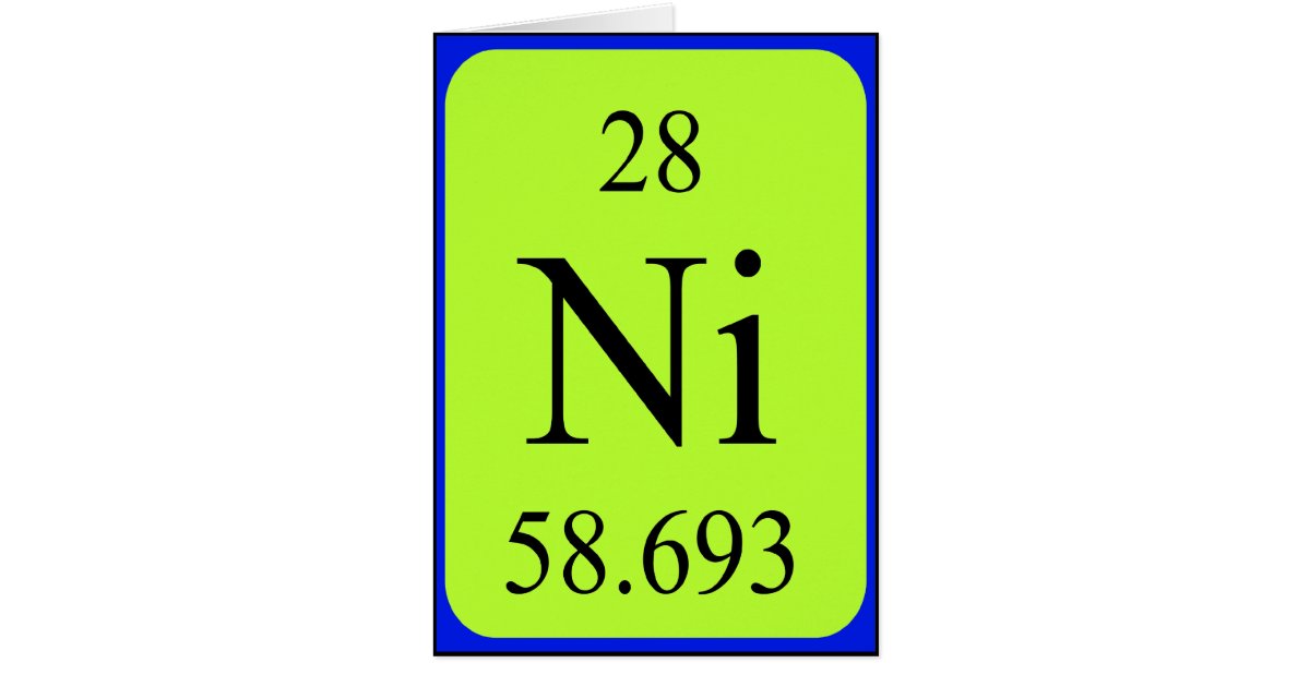 Element 28 card - Nickel | Zazzle