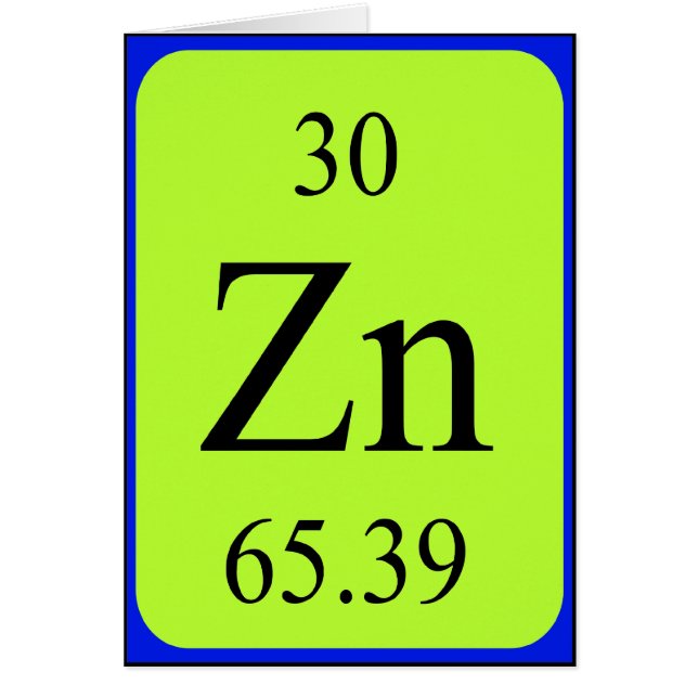 Element 30 card - Zinc (Front)