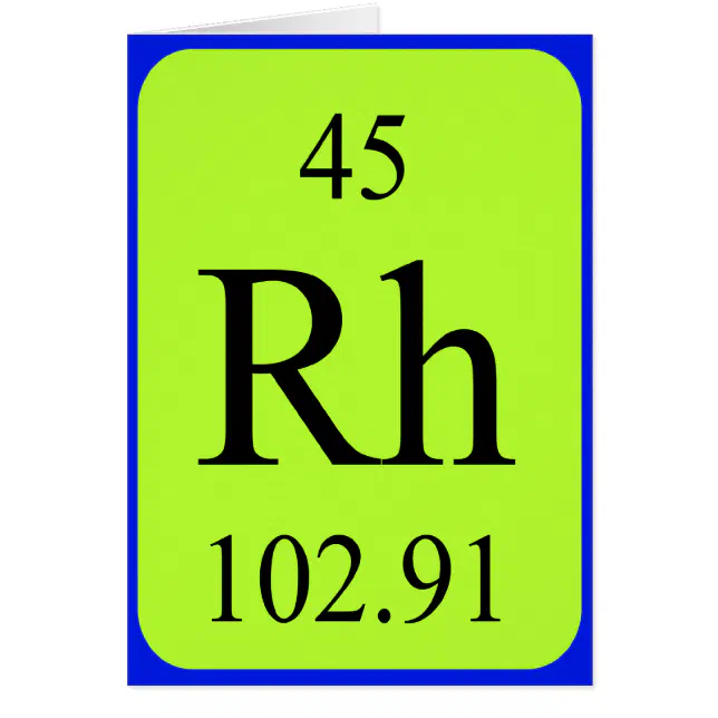 Element 45 card - Rhodium | Zazzle